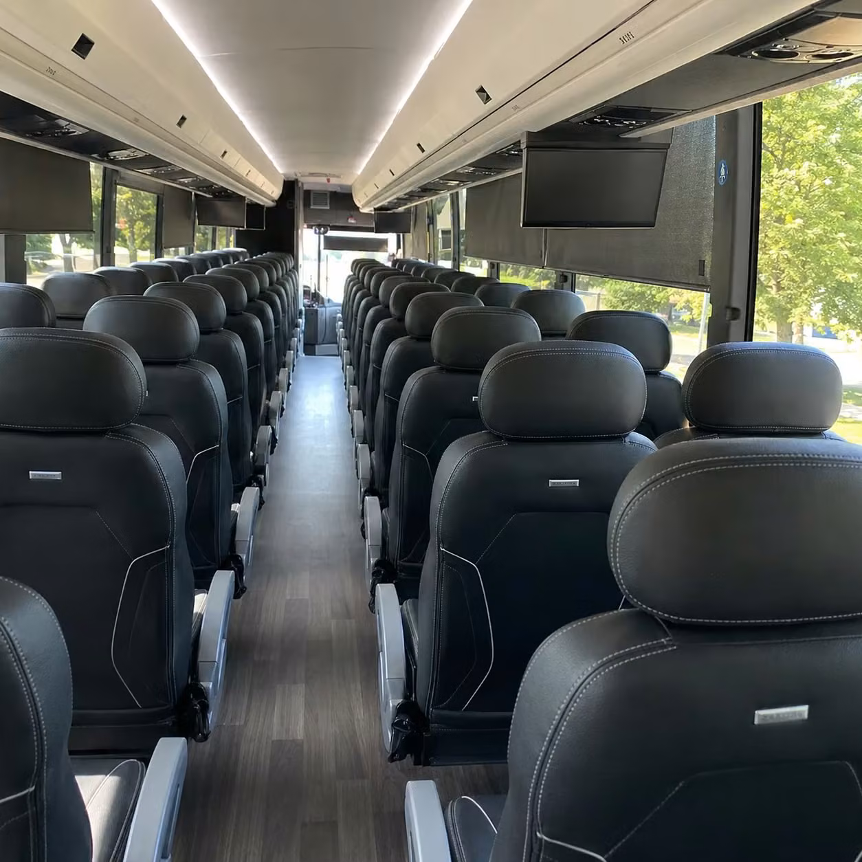 56 passenger charter bus interior